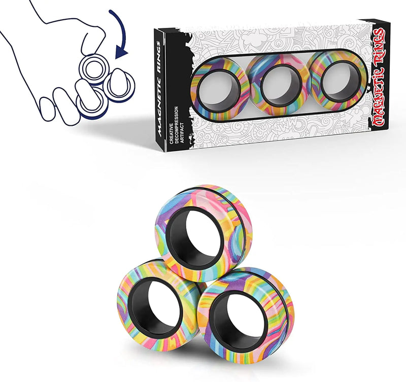 3pcs Finger Magnetic Fidget Rings